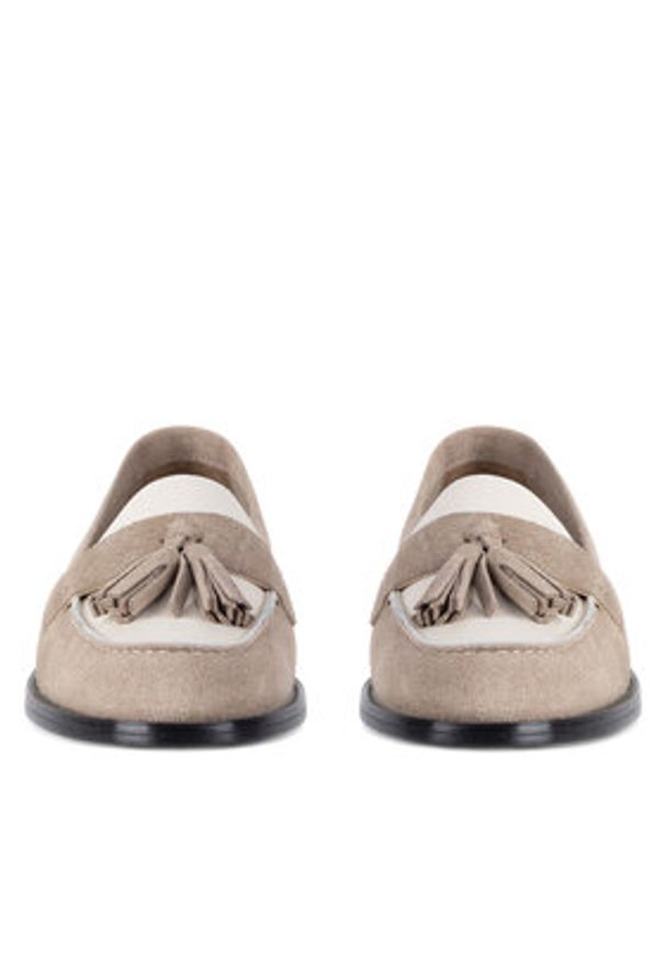 Gino Rossi Loafersy ELISA-E25-26390 Beżowy. Kolor: beżowy. Materiał: skóra, zamsz