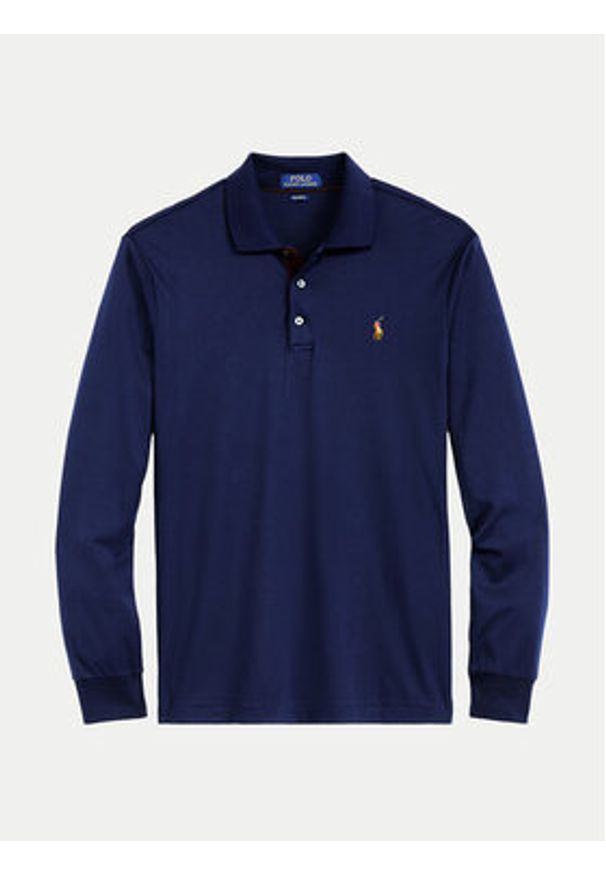 Polo Ralph Lauren Polo 710671785001 Granatowy Slim Fit. Typ kołnierza: polo. Kolor: niebieski. Materiał: bawełna