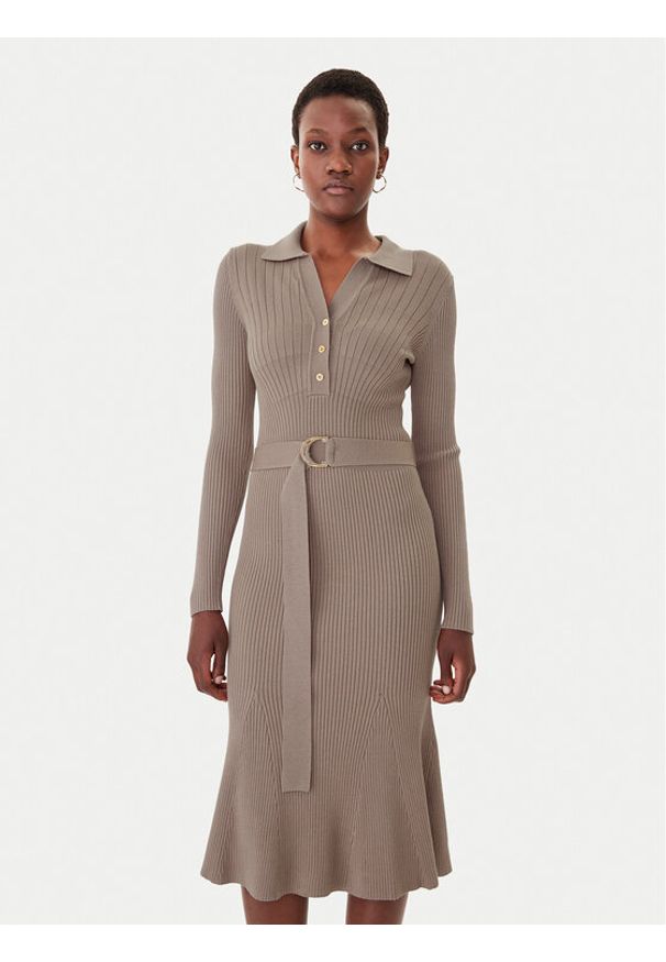 Marciano Guess Sukienka dzianinowa 5BGK07 5891Z Beżowy Slim Fit. Kolor: beżowy. Materiał: syntetyk