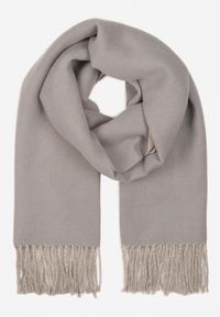 Born2be - Ciemnoszary Klasyczny Szalik z Bawełny i Wiskozy z Frędzlami Vetilisa. Kolor: szary. Materiał: bawełna, wiskoza. Styl: klasyczny #4