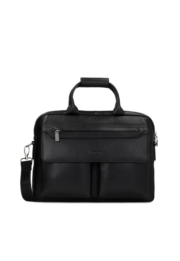 Kazar - Czarna torba męska. Kolor: czarny. Materiał: skóra