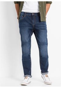 bonprix - Jeansy regular fit, tapered w wygodnym fasonie. Stan: obniżony. Kolor: niebieski #1