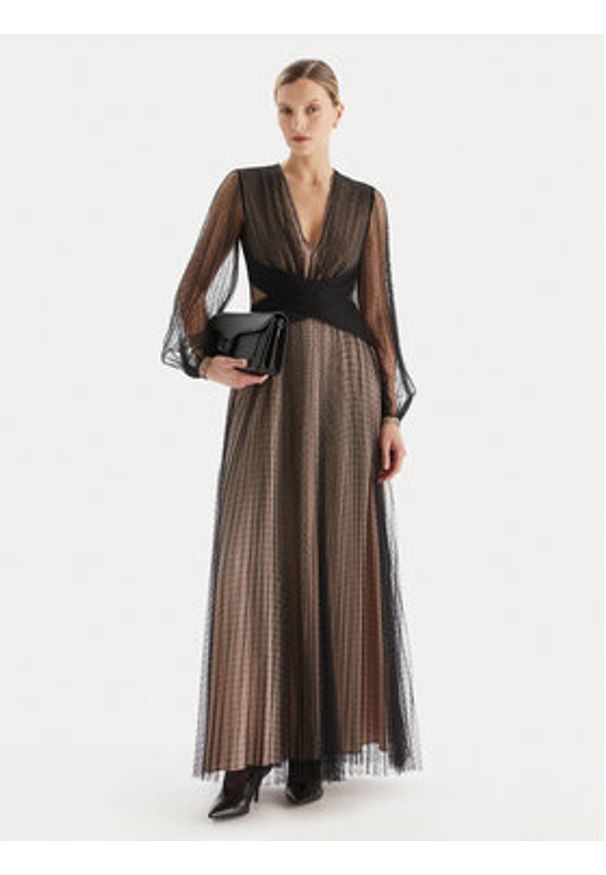 TwinSet - TWINSET Sukienka wieczorowa 252TT2021 Czarny Regular Fit. Kolor: czarny. Materiał: syntetyk. Styl: wizytowy