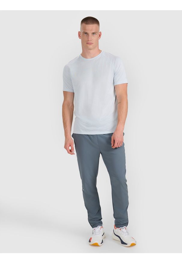 4f - 4F Koszulka do biegania szybkoschnąca męska - granatowa M. Kolor: niebieski. Materiał: włókno, skóra, materiał. Długość: krótkie