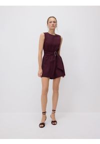 Reserved - Kombinezon z lyocellu - burgundowy. Kolor: czerwony. Typ sukienki: proste #1