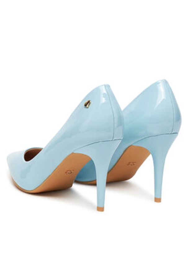 DeeZee Szpilki EZ-23-1 Błękitny. Kolor: niebieski. Materiał: skóra. Obcas: na szpilce