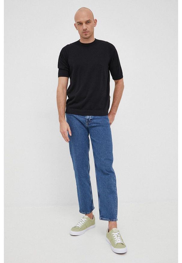 Liu Jo t-shirt bawełniany męski kolor czarny. Kolor: czarny. Materiał: bawełna. Wzór: gładki