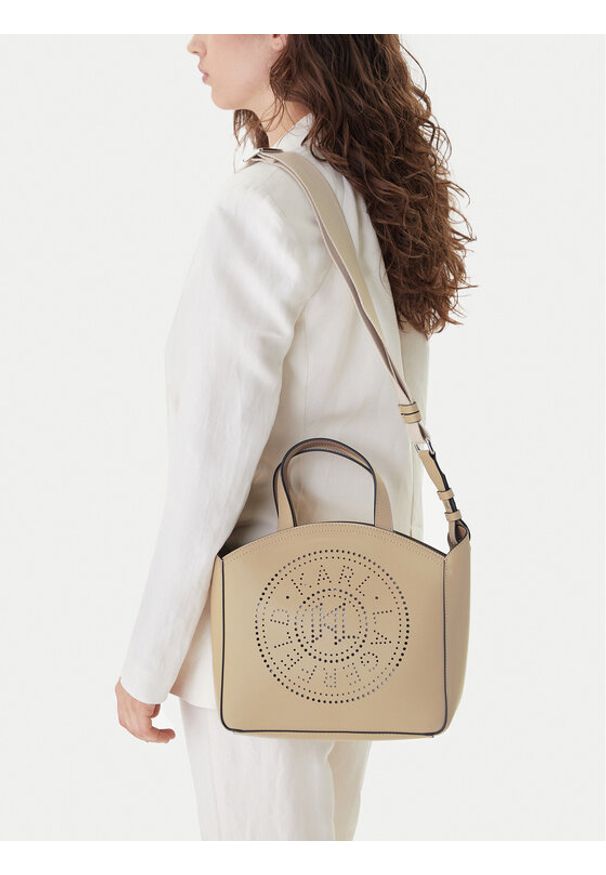 Karl Lagerfeld - KARL LAGERFELD Torebka A1W30058 Beżowy. Kolor: beżowy. Materiał: skórzane