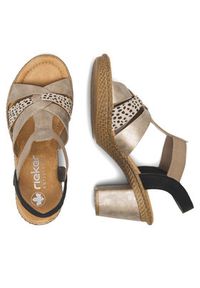 Rieker Sandały 665K3-60 Beżowy. Kolor: beżowy. Materiał: skóra #4