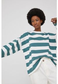 Answear Lab bluza bawełniana damska kolor zielony wzorzysta. Kolor: zielony. Materiał: bawełna. Długość rękawa: długi rękaw. Długość: długie. Styl: wakacyjny