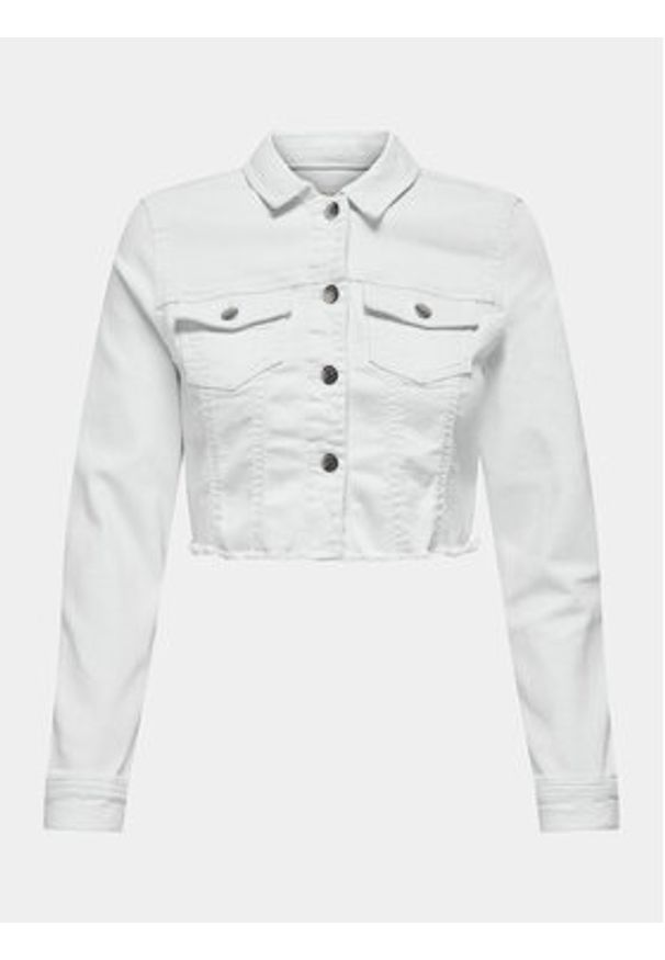 only - ONLY Kurtka jeansowa Wonder 15256098 Biały Regular Fit. Kolor: biały. Materiał: bawełna