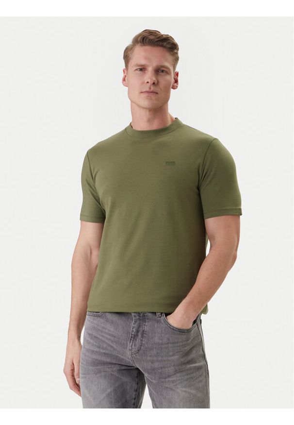 Karl Lagerfeld - KARL LAGERFELD T-Shirt 755034 562235 Zielony Regular Fit. Typ kołnierza: dekolt w karo. Kolor: zielony. Materiał: bawełna