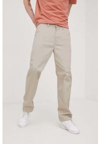 Lee spodnie męskie kolor szary w fasonie chinos. Kolor: szary. Materiał: bawełna, włókno, tkanina