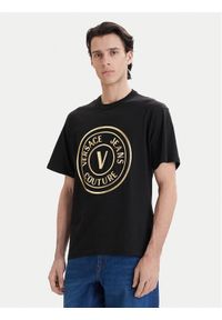 Versace Jeans Couture T-Shirt 80GAHT02 CJ00T Czarny Regular Fit. Kolor: czarny. Materiał: bawełna #1