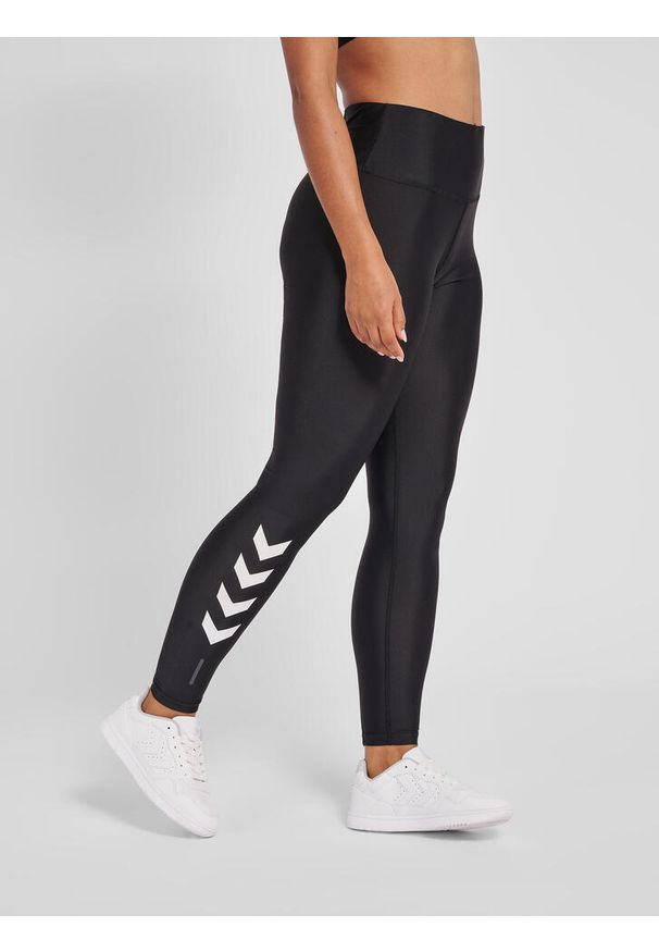 Damskie wysokie legginsy Hummel TE Tola. Kolor: czarny. Wzór: nadruk