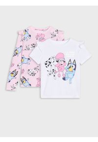 Sinsay - Koszulki z falbanami 2 pack Bluey - kremowy. Kolor: kremowy #1