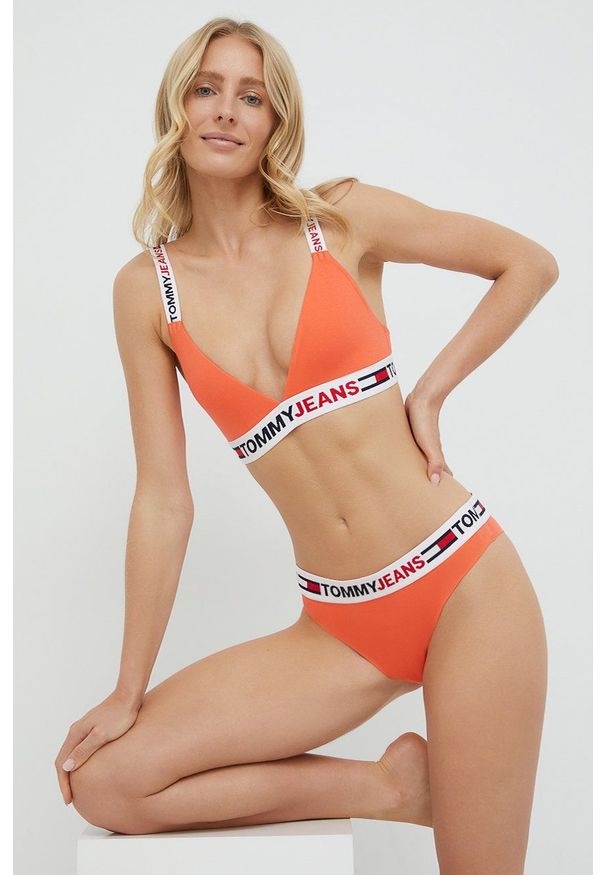TOMMY HILFIGER - Tommy Hilfiger figi kolor pomarańczowy. Kolor: pomarańczowy. Materiał: włókno, materiał