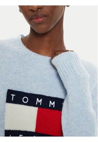 Tommy Jeans Sweter Flag DW0DW18681 Błękitny Relaxed Fit. Kolor: niebieski. Materiał: syntetyk #3