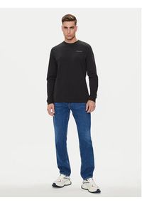 Tommy Jeans Longsleeve Linear DM0DM18551 Czarny Slim Fit. Kolor: czarny. Materiał: bawełna. Długość rękawa: długi rękaw