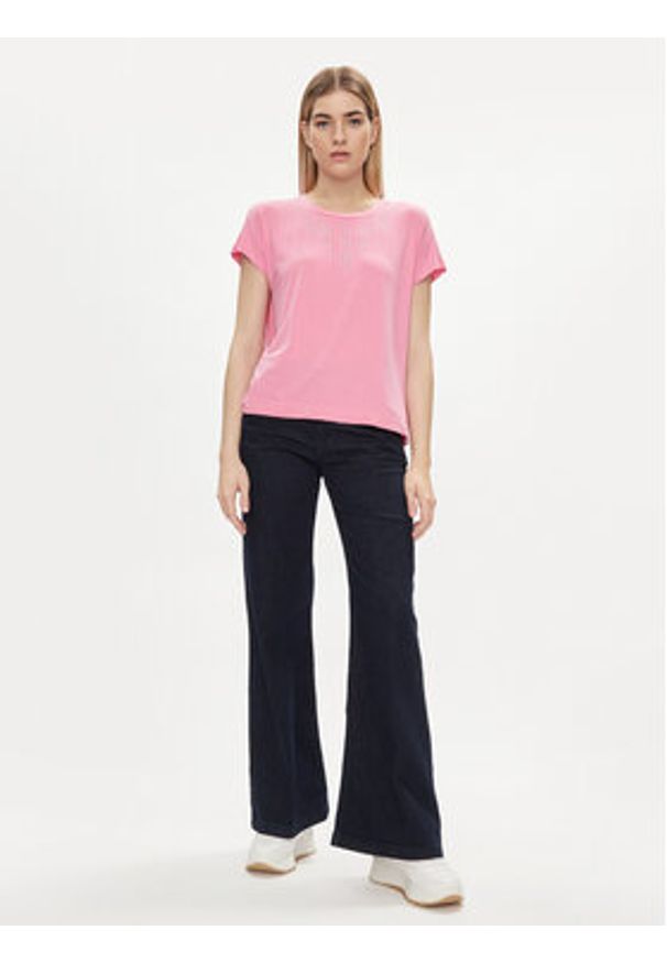 Liu Jo T-Shirt TA4194 JS360 Różowy Regular Fit. Kolor: różowy. Materiał: wiskoza
