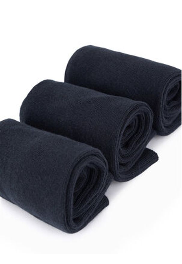 Gino Rossi Zestaw 3 par wysokich skarpet męskich 3MB-002-AW24 (3-pack) Granatowy. Kolor: niebieski. Materiał: bawełna