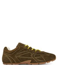 Nokwol Sneakersy Atlas Khaki. Kolor: brązowy. Materiał: zamsz, skóra