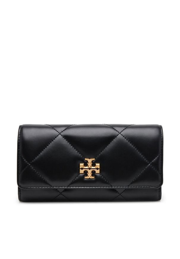 Tory Burch Duży Portfel Damski 163955 Czarny. Kolor: czarny. Materiał: skóra