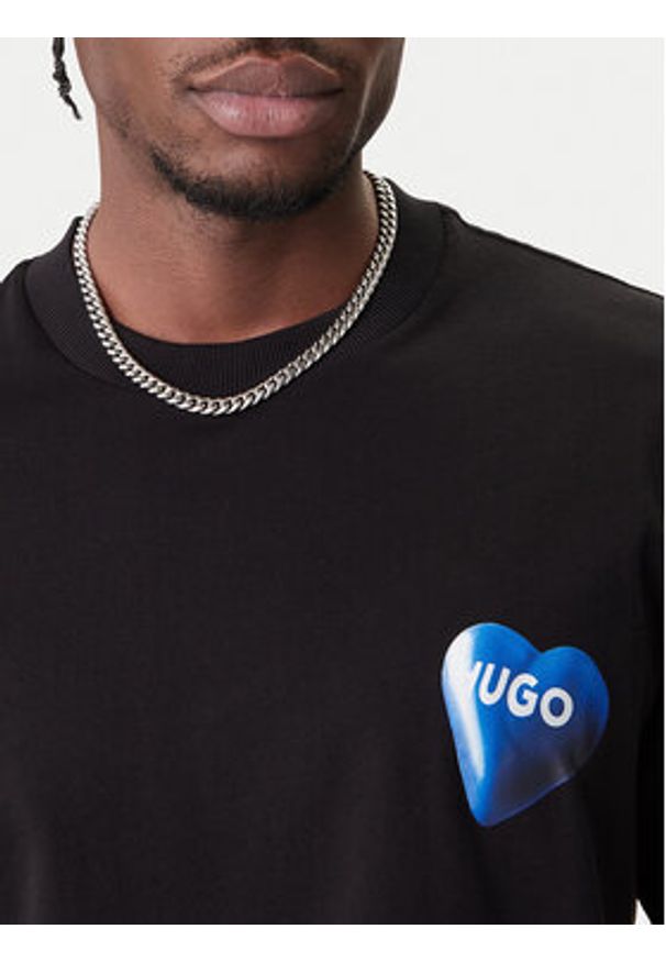 Hugo - HUGO T-Shirt Nalentinio 50562727 Czarny Regular Fit. Kolor: czarny. Materiał: bawełna