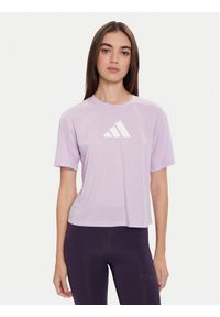 Adidas - adidas Koszulka techniczna Train Essentials Big Logo JY2183 Fioletowy Regular Fit. Kolor: fioletowy. Materiał: syntetyk #1