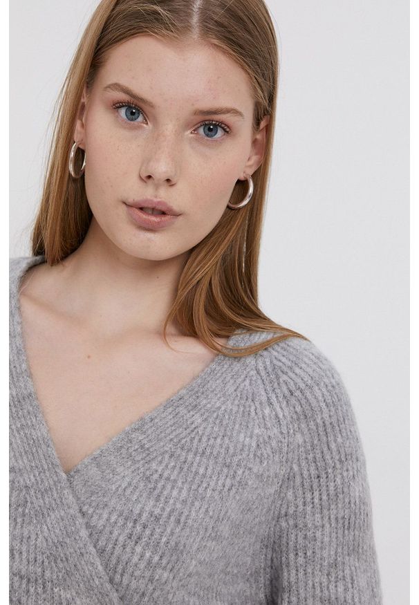 only - Only - Kardigan. Okazja: na co dzień. Kolor: szary. Materiał: dzianina. Długość rękawa: długi rękaw. Długość: długie. Styl: casual