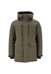 Parka z kapturem Whistler Bluff 10000. Typ kołnierza: kaptur. Kolor: czarny, wielokolorowy, zielony. Sezon: zima #1