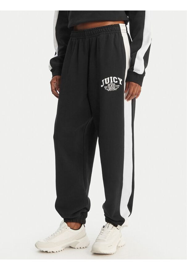 Juicy Couture Spodnie dresowe College JCSBJ126402 Czarny Relaxed Fit. Kolor: czarny. Materiał: bawełna