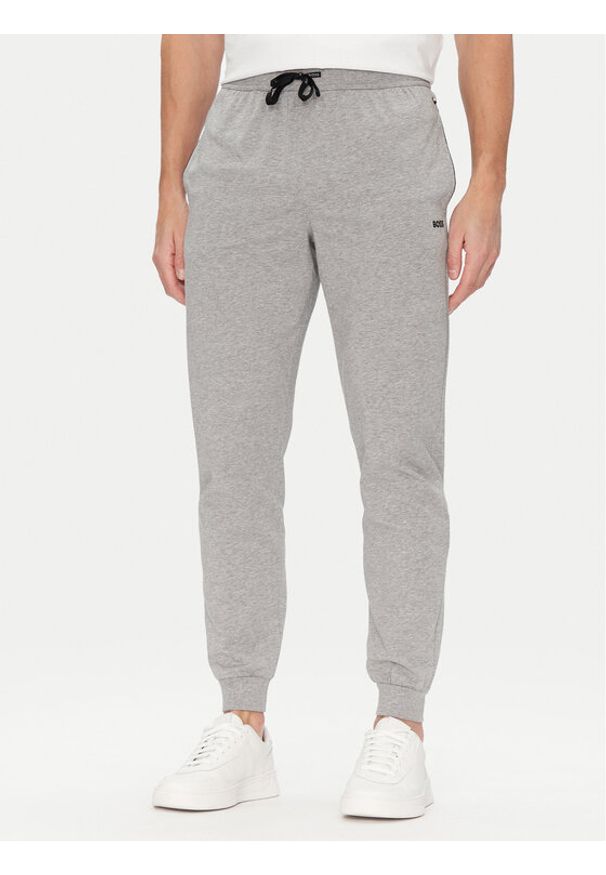 BOSS Spodnie dresowe Mix&Match 50515365 Szary Regular Fit. Kolor: szary. Materiał: bawełna