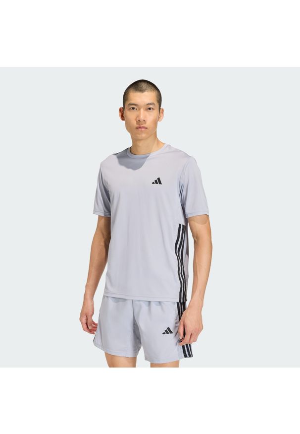 Adidas - Koszulka Workout Essentials Base 3-Stripes. Kolor: szary, wielokolorowy, czarny. Technologia: ClimaCool (Adidas). Sport: fitness