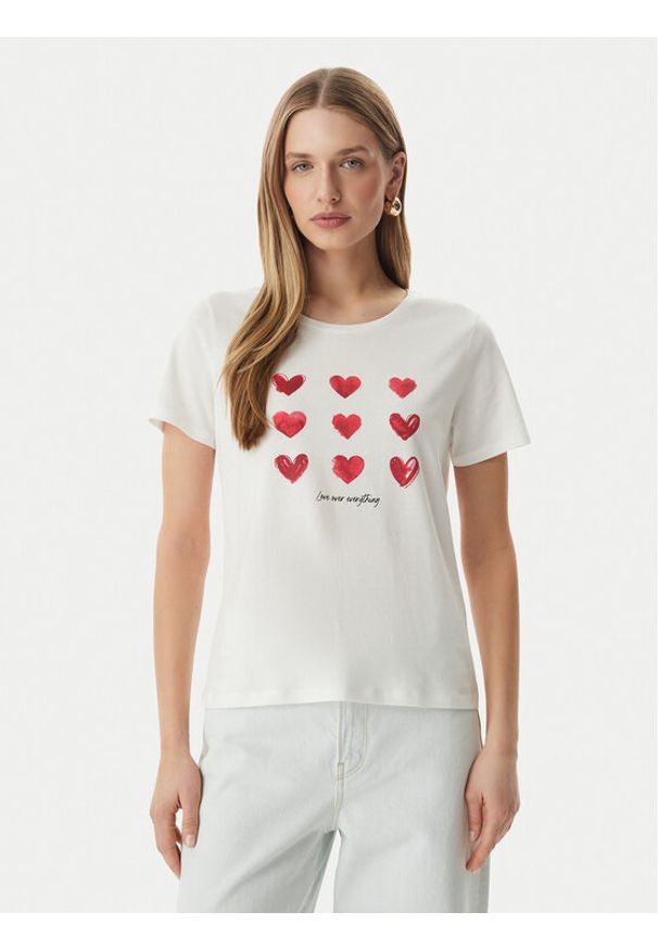 Morgan T-Shirt 261-DONA Biały Regular Fit. Kolor: biały. Materiał: bawełna