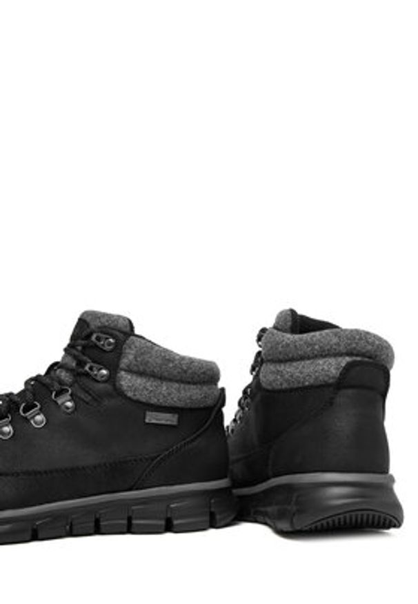 skechers - Skechers Trekkingi Synergy 167425/BLK Czarny. Kolor: czarny. Materiał: skóra