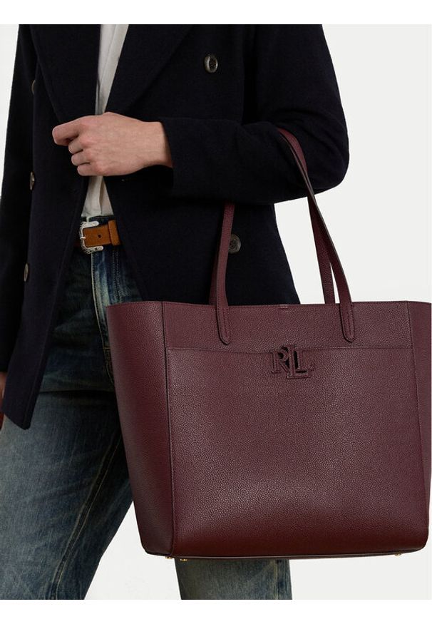 Lauren Ralph Lauren - LAUREN RALPH LAUREN Torebka Large Cameryn 431960183010 Bordowy. Kolor: czerwony. Materiał: skórzane
