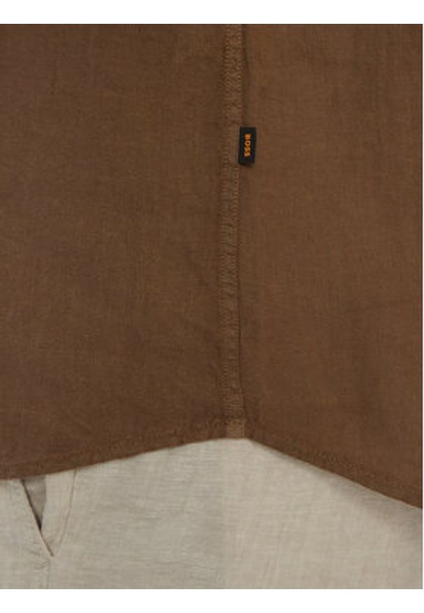 BOSS Koszula Relegant 50567579 Zielony Regular Fit. Kolor: zielony. Materiał: len