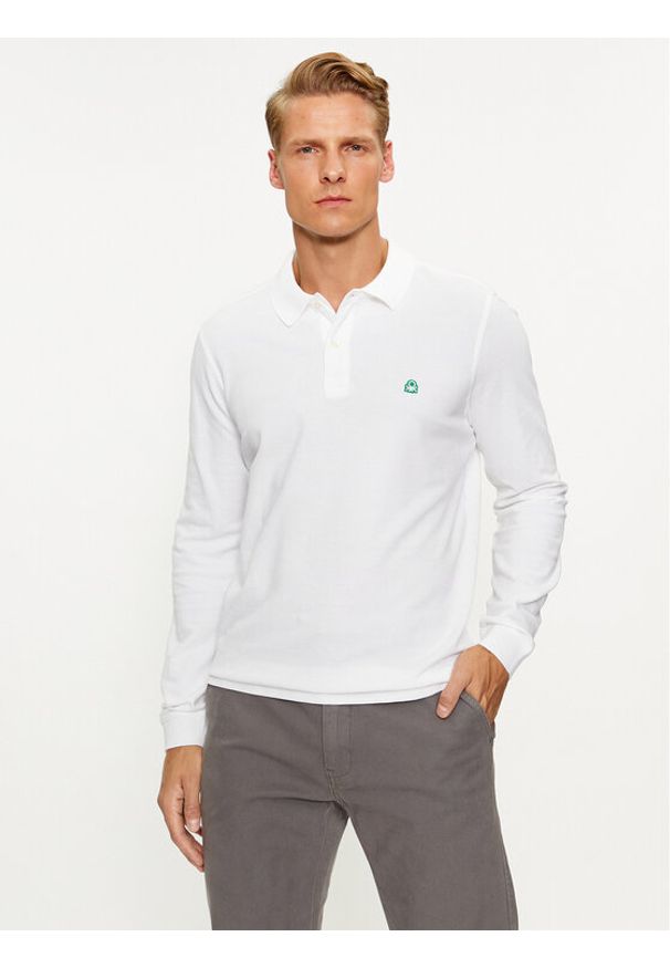 United Colors of Benetton - United Colors Of Benetton Polo 3089J3204 Biały Regular Fit. Typ kołnierza: polo. Kolor: biały. Materiał: bawełna