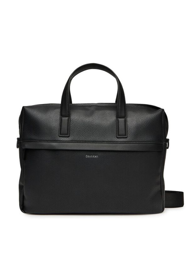 Calvin Klein Torba na laptopa Ck Must Laptop Bag LV04D3082G Czarny. Kolor: czarny. Materiał: skóra