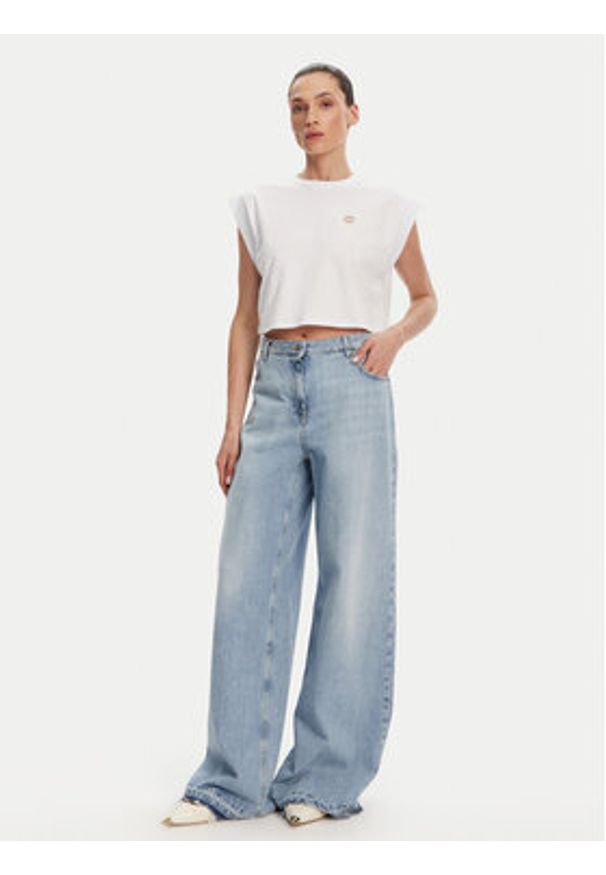 TwinSet - TWINSET Top 251TT2043 Biały Regular Fit. Kolor: biały. Materiał: bawełna