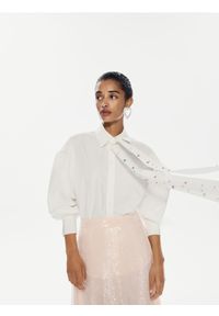 Reserved - Koszula z wiązaniem - biały. Kolor: biały. Materiał: bawełna, tkanina #1