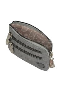 Portfel damski Anekke, z ozdobnym nadrukiem i metalowym logo zapinany na zamek błyskawiczny idealny na monety karty i drobne dokumenty kompaktowy for. Kolor: szary. Wzór: nadruk #2