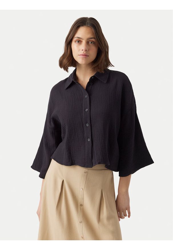 Vero Moda Koszula Natali 10279685 Czarny Standard Fit. Kolor: czarny. Materiał: bawełna