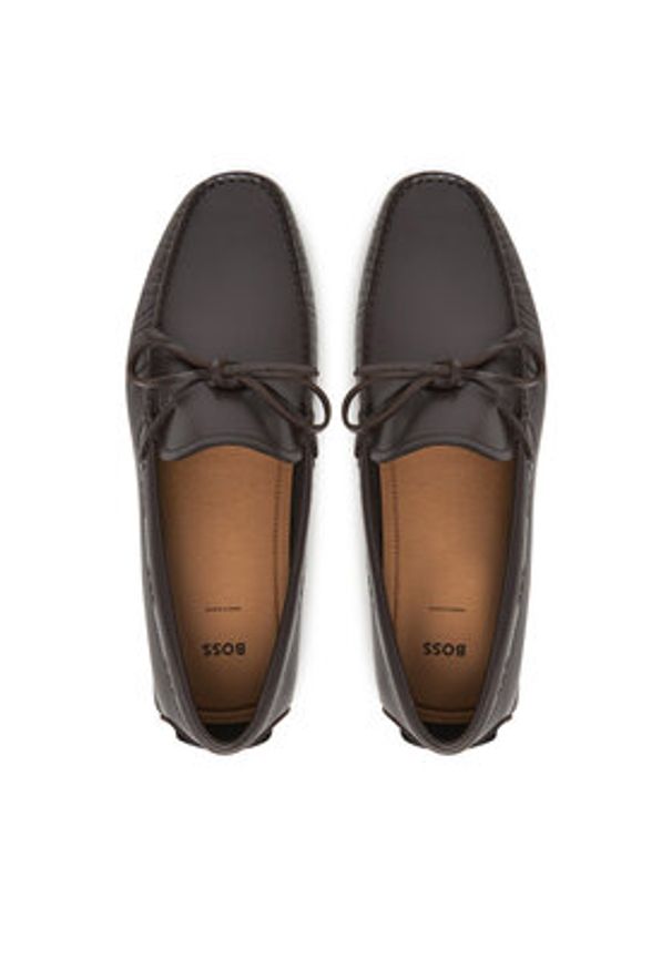 BOSS Mokasyny Noel_Mocc_ltlc 50541771 Brązowy. Kolor: brązowy. Materiał: skóra