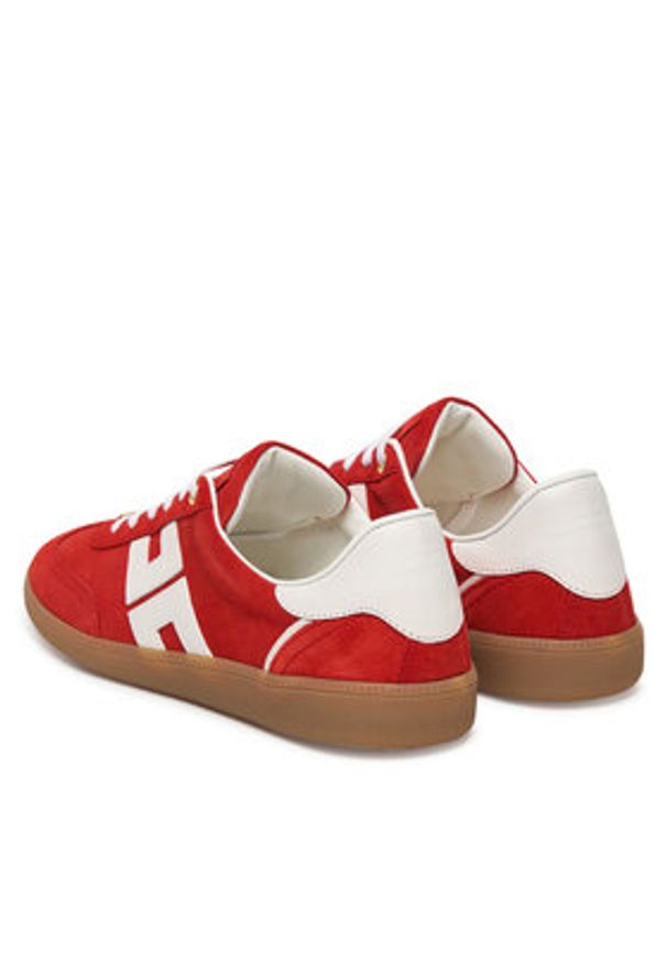 Elisabetta Franchi Sneakersy SA61G61E2 Pomarańczowy. Kolor: pomarańczowy. Materiał: skóra, zamsz