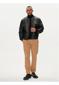 Versace Jeans Couture Kurtka bomber 76GAVP06 Czarny Regular Fit. Kolor: czarny. Materiał: skóra #5