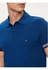 TOMMY HILFIGER - Tommy Hilfiger Polo Flag MW0MW34780 Niebieski Slim Fit. Typ kołnierza: polo. Kolor: niebieski. Materiał: bawełna #4