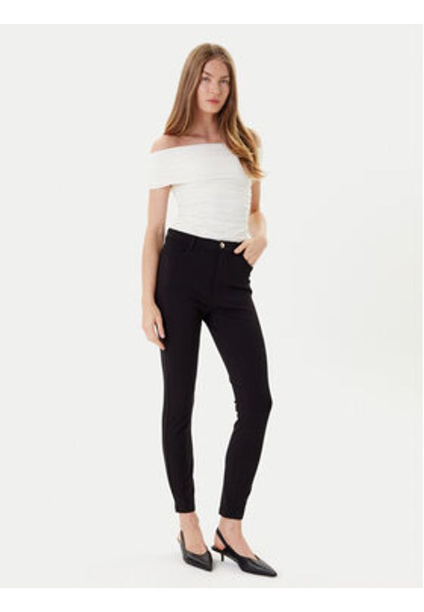 Liu Jo Spodnie materiałowe TF5129 JS182 Czarny Slim Fit. Kolor: czarny. Materiał: wiskoza
