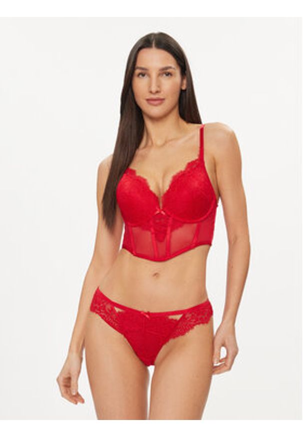 Hunkemöller Biustonosz push-up Arabella 204593 Czerwony. Kolor: czerwony. Materiał: syntetyk. Rodzaj stanika: push-up